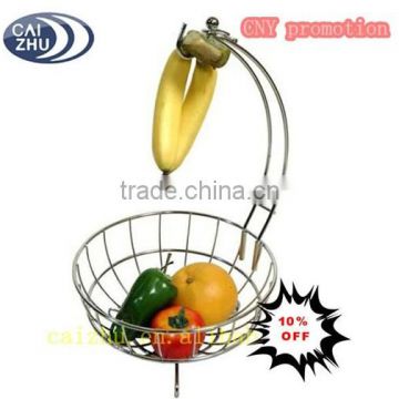 Metal Fruit display Basket with Banana Hook