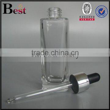 Cosmetic 30ml 50ml Clear Square Glass Dropper Bottle With Silver Aluminum Dropper for Essential Oil Perfume China Suppliers photo-4