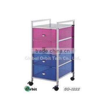 New Design Plastic Rolling Cart With Drawer, Colorful Mobile Storage Drawer Trolley photo-5