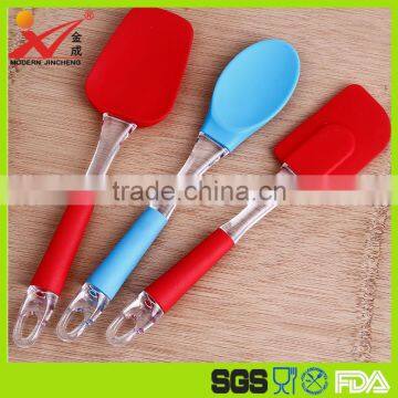 Food grade high quality silicone scraper knife and silicone spoon set