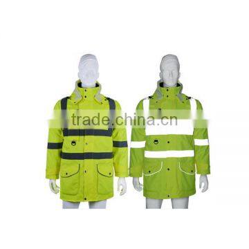 Polyester Fabric With PVC Coating High Visibility Reflective Rain Coat photo-2