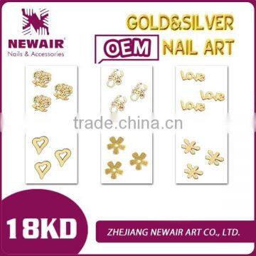 Newair new products 2016 18KD glod 3d metal nail decorator