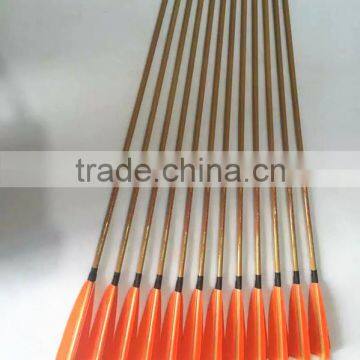 New Bamboo Pattern Pure Carbon Fletched Arrows With Tapered Points