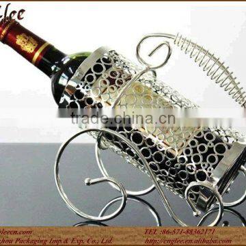 Single bottle metal wine display rack & wine holder