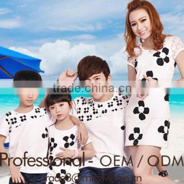 hot summer sweet family t shirt sets black flower printed dress set family love clothing sets