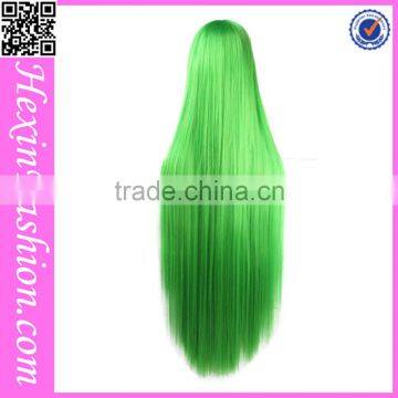 2016 Green Long Straight Streak Hair Color Wig photo-3