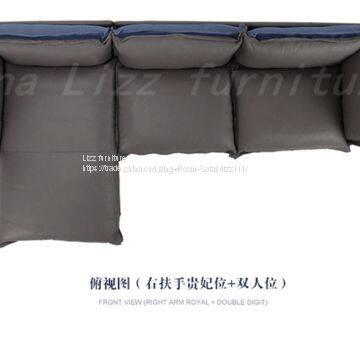 Beige Modern Leather Sectional Sofa photo-2