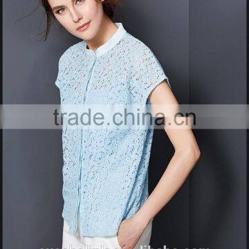 2016 Best Selling High Quality Ladies Lady Lace Tops Latest Design photo-2