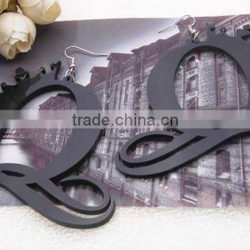 2015 Large Size Letter Punk Earring Jewelry Hip Hop Custom Acrylic Initial Letter Earring New Design Acrylic Alphabet Earrings photo-2
