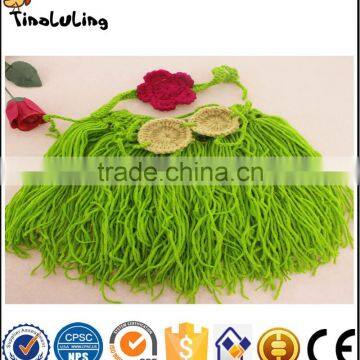 NPT63 Tinaluling Fashion Grass Skirt Model Baby Green Photography Props Crochet Clothing Knitted photo-3