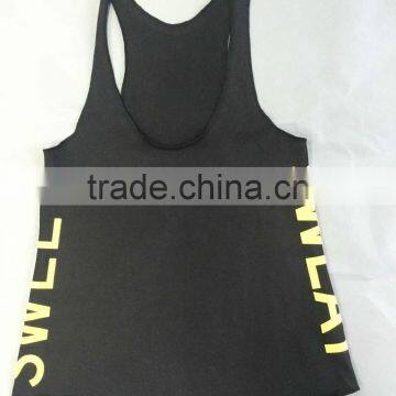 2016 Fashion Custom Logo Plain Vests Woman Tank Top Singlet Gym Yoga Stringer Tank Top