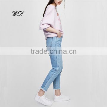 2017 New design ladies blue jeans xxx xxx lady jean custom denim pants