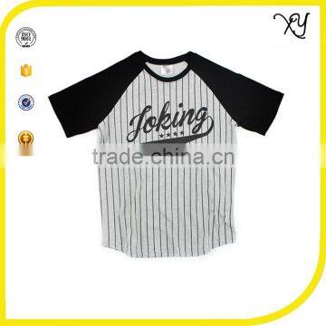 2017 wholesale plain 100% cotton striped baseball jersey shirts