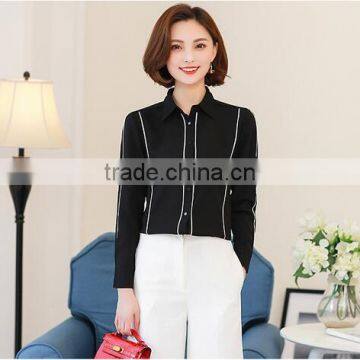 Custom Beautiful Cheap Designs for Women Formal Fashionable Chiffon Long Sleeve Shirts photo-6