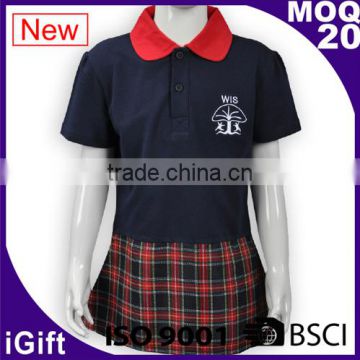 Custom Professional 100% cotton school uniform design skirt kindergarten uniform