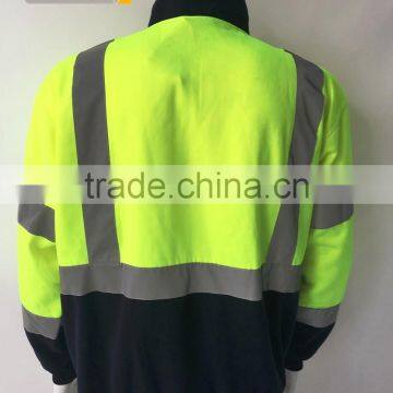 Contrast Safety Sweatshirt With Reflective Tape and Zipper photo-2