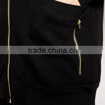 Fashion Golden Zipper Long Bomber Jacket Wholesale Guangzhou Clothing Factory photo-5