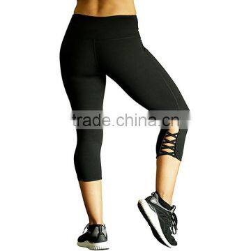 Nice design modern strappy womens workout leggings with hidden pocket