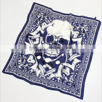 Fashion Square Spring And Autumn Skull Imitated Silk Lady Scarf Wholesale