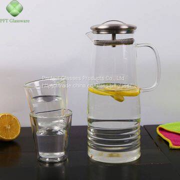 Water Bottle Wholesale Glass Bottle Wholesale Water Jug Glass Decanter Glass Bottle for Kitchen Resturant and Hotel photo-5