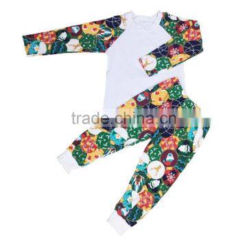 2017 top design autumn winter Christmas Printed Kids Plain Christmas Pajamas Soft Warm Christmas Pajamas Boys