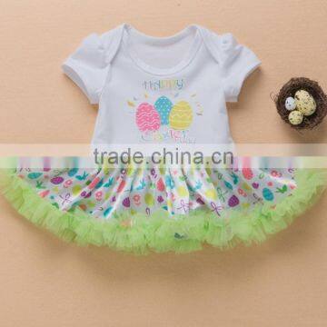 2017 new hot sell summer Easter day suit, Cartoon printing baby set ,high quqlity , romper with headband