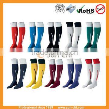 vertical stripes pattern cotton football socks, length:62cm