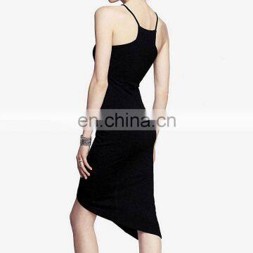 CHEFON Square neck sleeveless extreme cut ladies sexy dress patterns