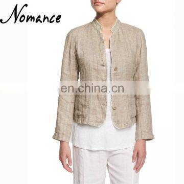 italian linen women winter jacket