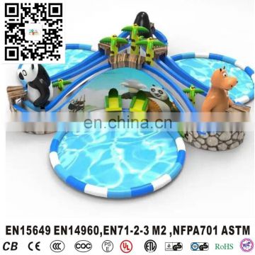 customize cheap inflatable water park,water slide with swimming pool,big pool for sale