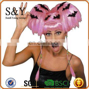 Halloween Party Accessory Sythetic Wig with little Bat