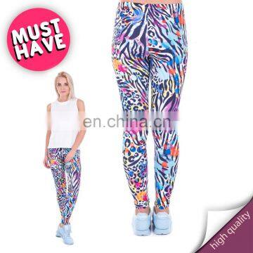 Wild dots fancy gym pattern stylish crossfit print jogging sale pants femme workout tights custom 3d elastic leggings for woman
