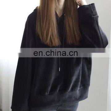 OEM Loose Sports Style Casual Pollover Women Velvet Hoodies