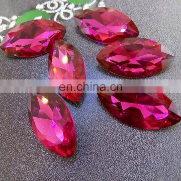 DZ-3004 17*32mm navette shape point back crystal stones for fancy jewelry