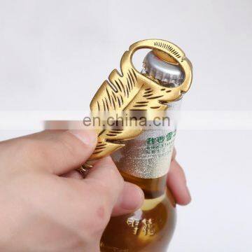 Feather Shape Gold Plated Metal Bottle Opener for Wedding Return Gift photo-3
