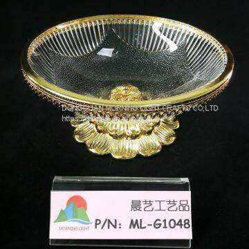 Glass gold bowl