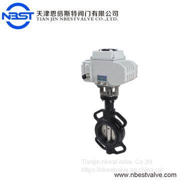Medium Pressure Electric Tripple Offset Ss304 Wafer Motorized Valve photo-5