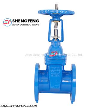 BS5163 PN16 cast iron resilient seated rising spindle stem gate valve