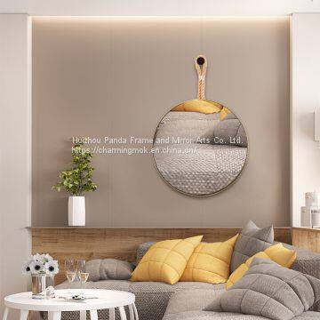 Fog Free Modern Large Round Wall Mirror Stainless Steel Frame Wall Hanging Mirror photo-2
