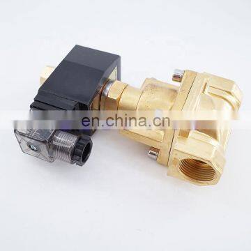 GOGO Normally open 16bar Brass high temperature steam 2 way valve solenoid electric water 1 1/2 12V DC Orifice 35mm PTFE