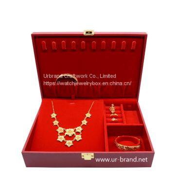 Creative jewelry big red wedding jewelry box, jewelry storage box, ring necklace plate, bracelet plate, spot customization