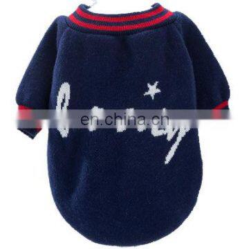 Pet fat dog Jacket Bulldog puppy Clothes Knit sweater Overcoat with letter