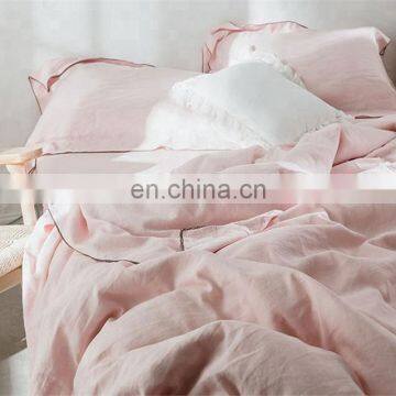 Amazon Hot Sales Home Luxury Bed Sheet Bedding Set Cotton/Microfiber Natural Pink photo-3