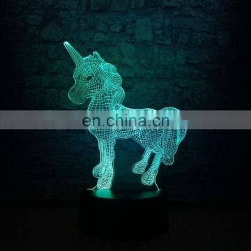 New Products Colorful 3d Illusion Night Light Bedroom Table Led Lamp