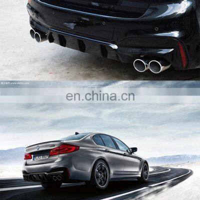 Dual Carbon Fiber Exhaust Tip #304 Stainless Steel Exhaust Pipe Muffler for BMW 5 Series G11 G10 photo-4