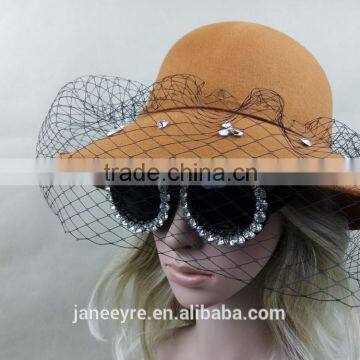 New Design Fashion Veiling Women's Hat Made of 100% Wool Felt Hat photo-2