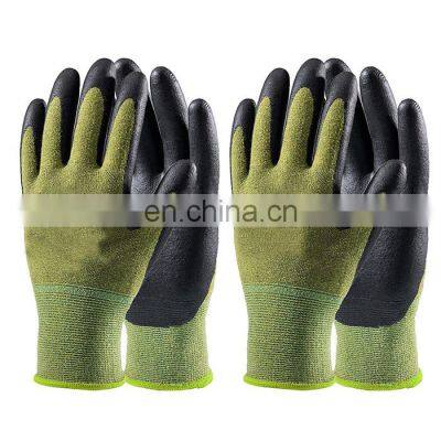 Cool Comfortable Breathable Bamboo Gardening Gloves with Nitrile Palm