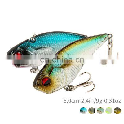 6cm 9g 5 colors Saltwater Mandarin Fish Bait with Treble Hooks and strong bicyclic ring Bionic  VIB Bait Fishing