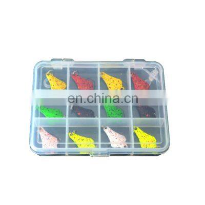 Factory price 12pcs/box Mixed Colors3g  copper Fishing Lure Set Spoon Metal Lure Kit Hard Bait Fresh Water Bass lures