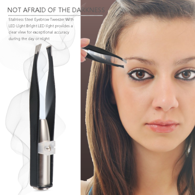LED Light Stainless Steel Eyebrow Tweezers for Men and Women Personal Beauty Care photo-3